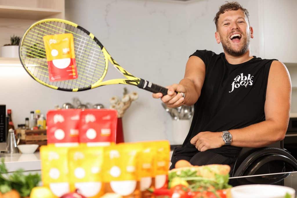 One of the more well known entrepreneurs with disabilities, Dylan Alcott serves up healthy tasty meals from Able Foods.