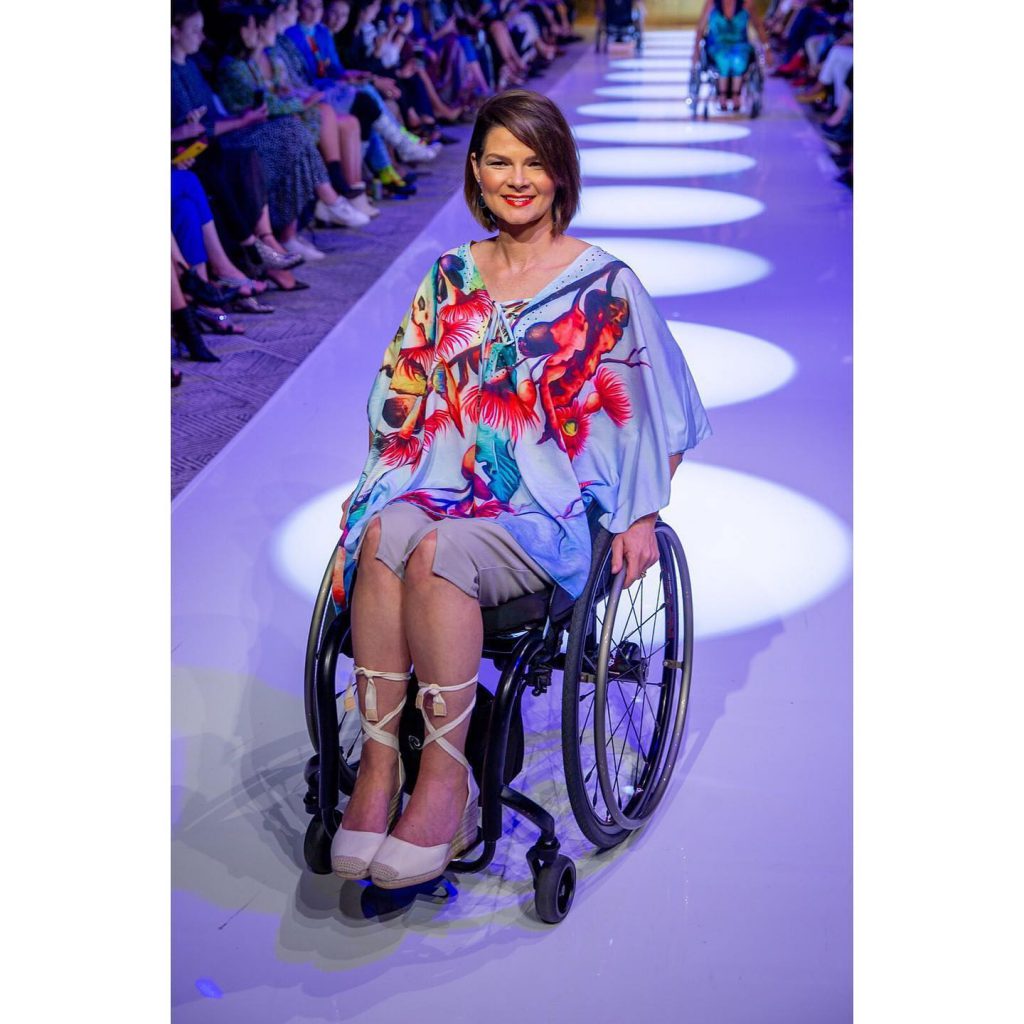 This caftan is part of Carol's adaptive clothing range for Mercedes Benz Fashion Festival Brisbane 2019.