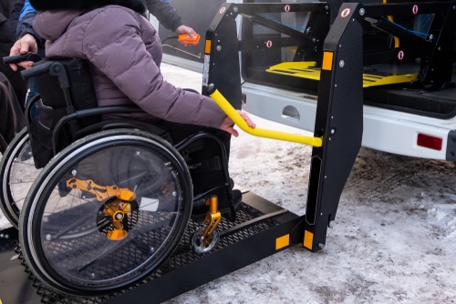 close up of one of the wheelchair lifts for cars