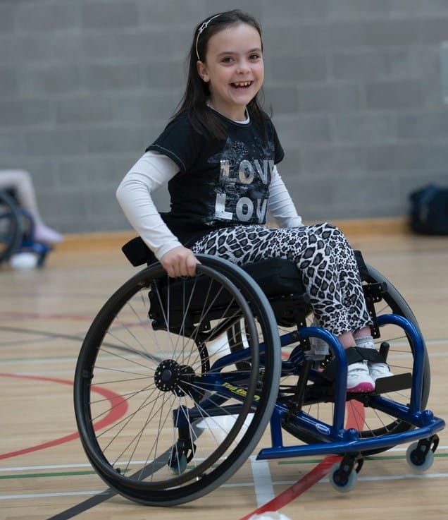 A sports wheelchair which has come along way from the first wheelchair designs.