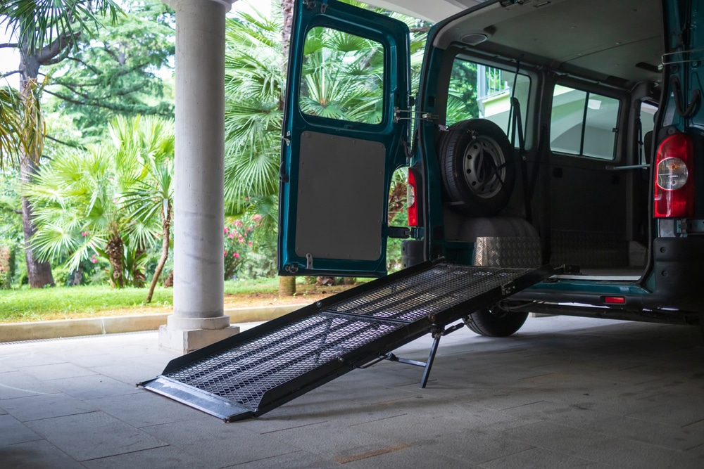 Rear access wheelchair ramps for WAV cars, like this imported wheelchair vehicle