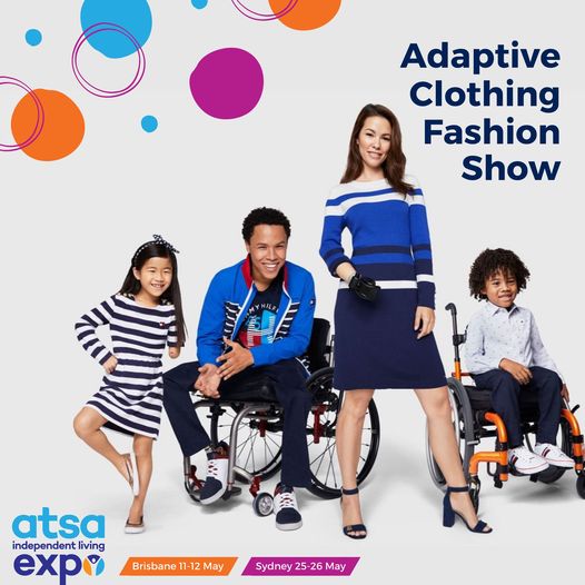ATSA independent living expo adaptive clothing photo shoot shows children and adults with disabilities posing