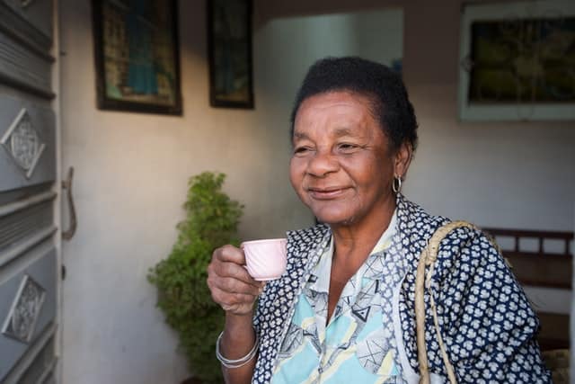 Senior Australian receives a home care package from aged care