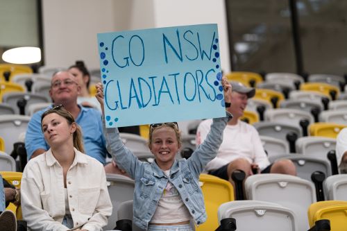 Gladiator fans cheer team players on