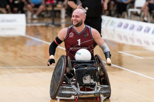 wheelchair rugby team player