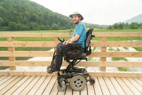 man takes a customised disability access holiday