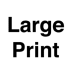 This is the accessible print symbol. Large Print is printed in 18 pt. or larger text. We also cover the audio description symbol in this article.