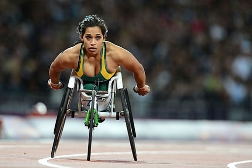 Australian Paralympic team member Madison de Rozario at the 2012 Summer Paralympic Games in London