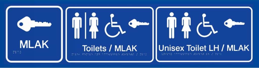 MLAK key toilet signs