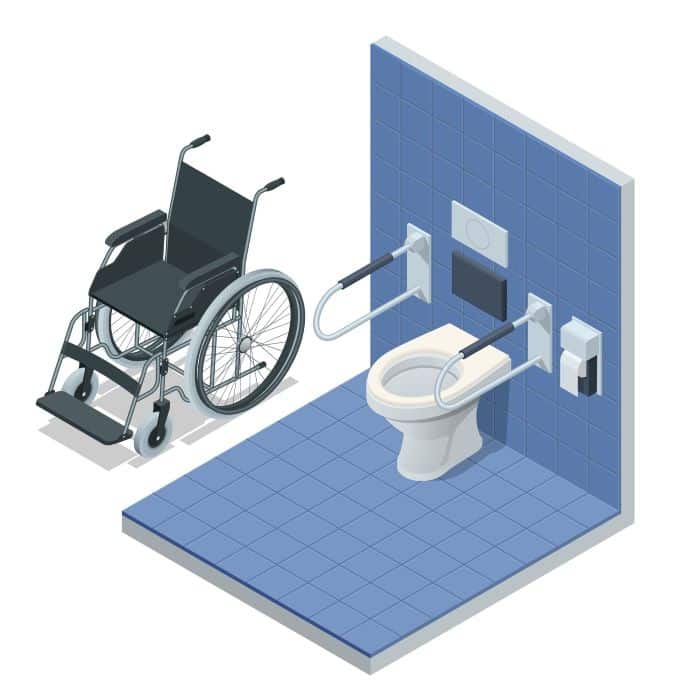 Illustration of disability toilet facilities that can be opened with an MLAK key