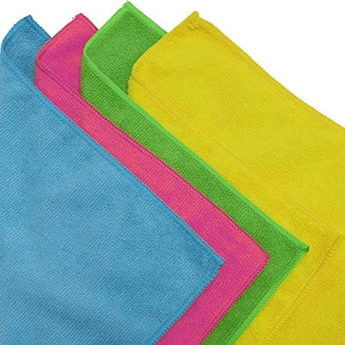 colourful microfibre cloths like these are great for cleaning mobility scooters