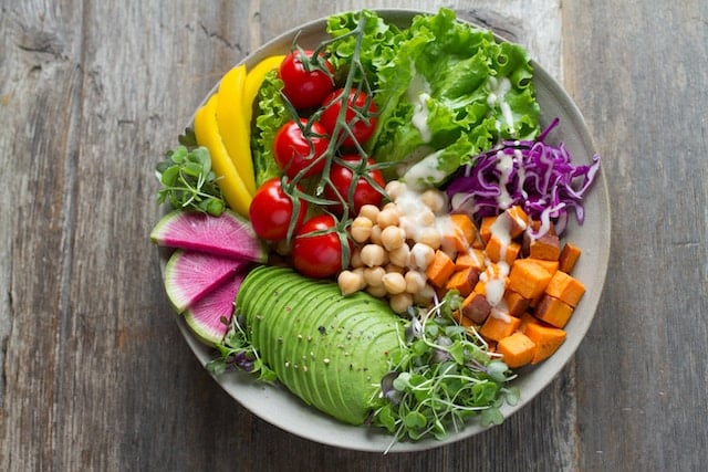 A vegan bowl of healthy food.