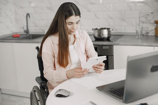 A woman contacts Blue Badge Insurance to make a modified car insurance claim 