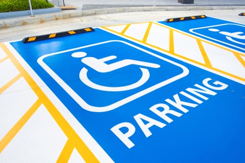 A parking bay for people with a disability parking permit