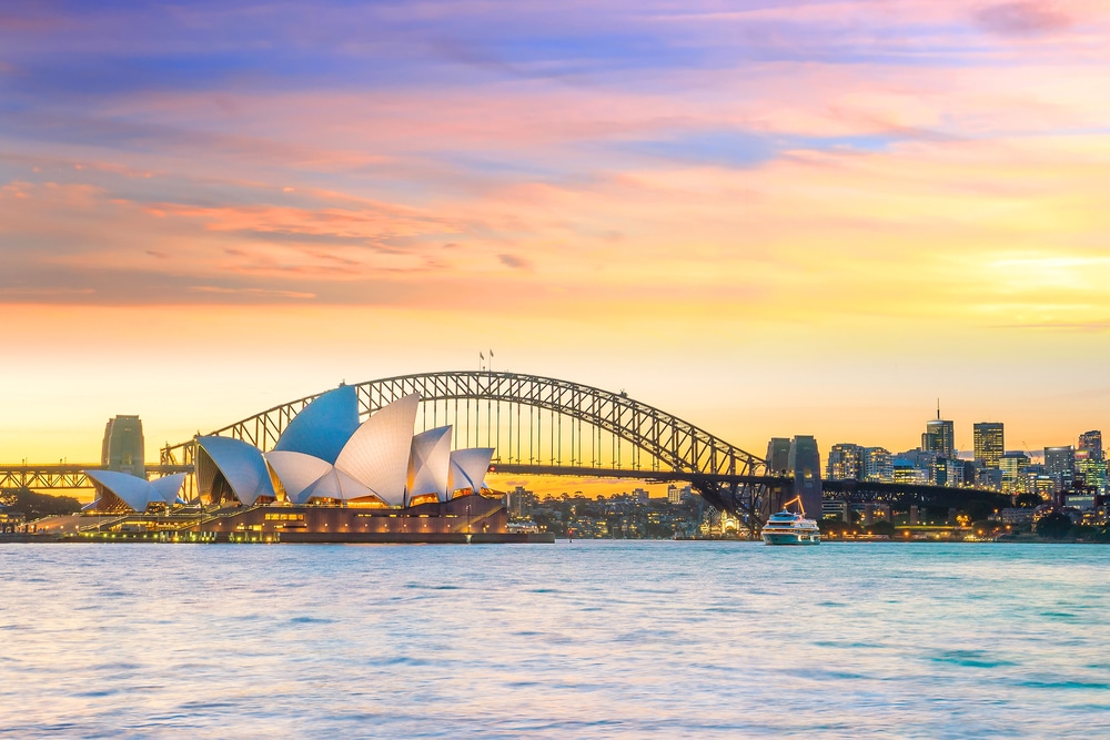 Enjoy the stunning views of Sydney Opera House and Sydney Harbour Bridge at sunset, ideal for wheelchair users.