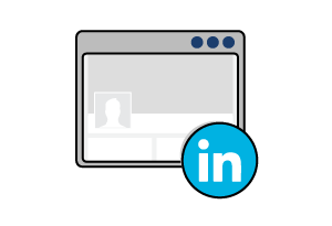 Illustration of a generic profile page with the LinkedIn logo in the foreground on a black background, highlighting World Pet Health Month and promoting pet wellness awareness.